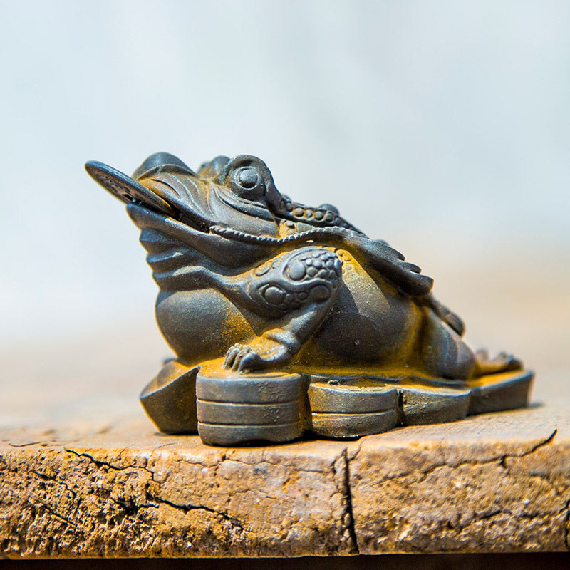 Desktop Toad Gold Toad Tea Pet Zen Tea Ceremony Tea