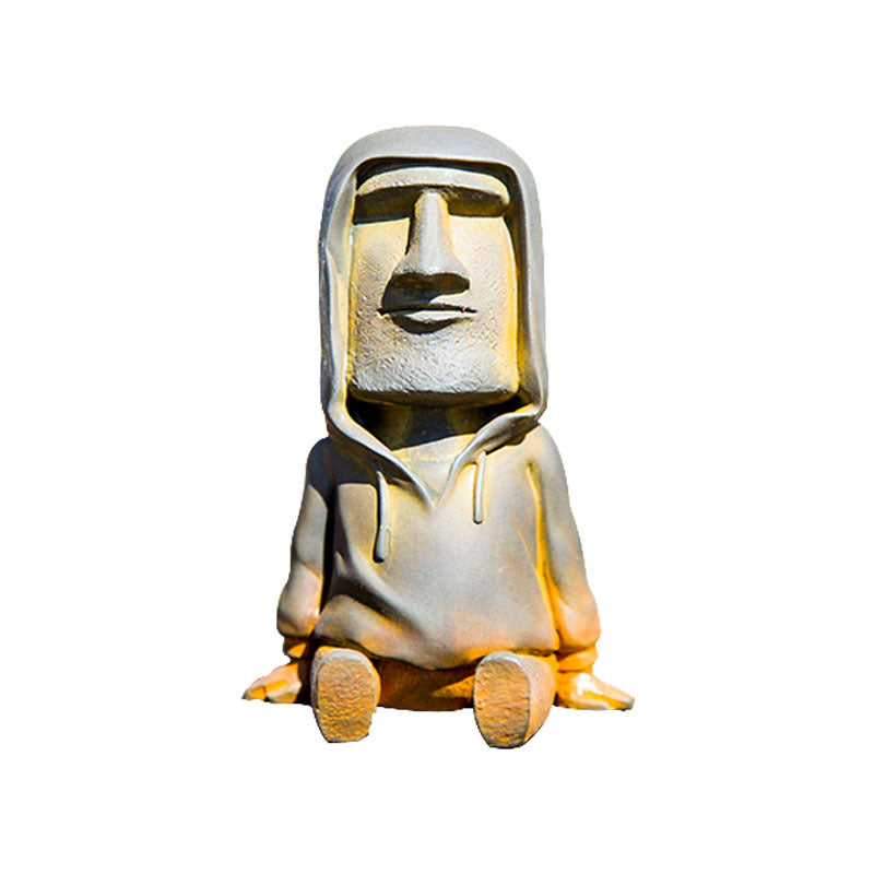 Faux Cast-Iron Easter Sitting Figure in the Nordic Style: Handmade Desktop Decoration for Study, Living Room, and Tea Table