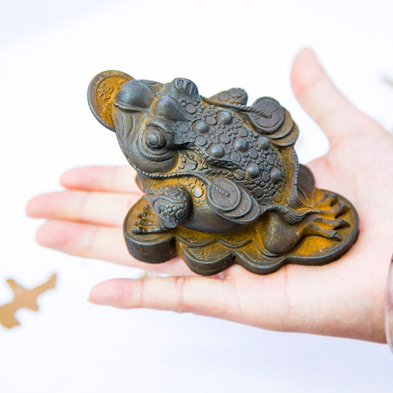 Desktop Toad Gold Toad Tea Pet Zen Tea Ceremony Tea