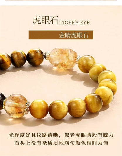 natural crystal bracelet with Tiger Eye and the Yellow Citrine bracelet