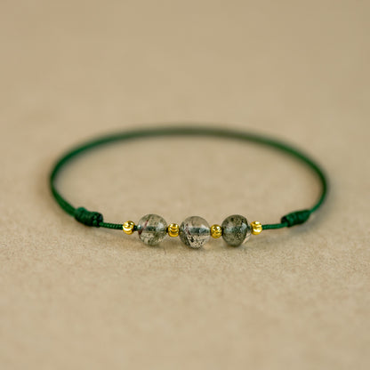 Natural Green Phantom Crystal Bracelet