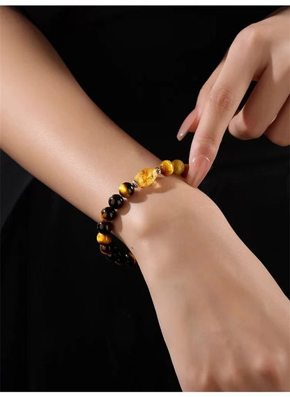 natural crystal bracelet with Tiger Eye and the Yellow Citrine bracelet