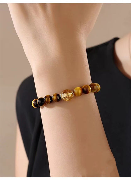 natural crystal bracelet with Tiger Eye and the Yellow Citrine bracelet