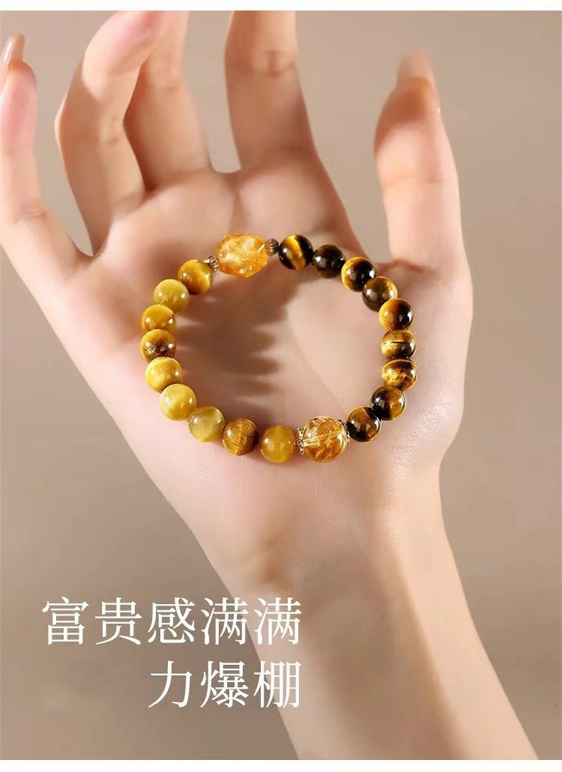 natural crystal bracelet with Tiger Eye and the Yellow Citrine bracelet