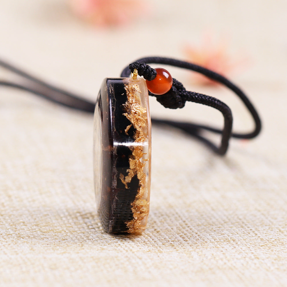 Handmade Crystal Chip Resin Pendant Necklace