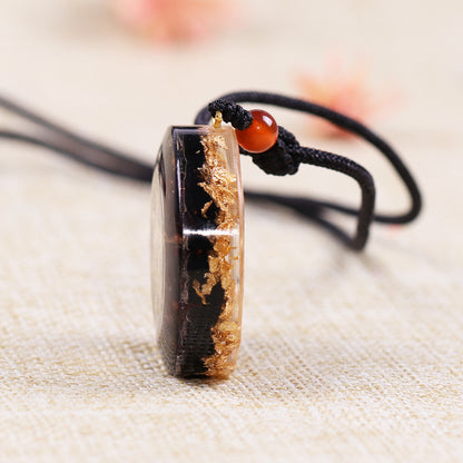Handmade Crystal Chip Resin Pendant Necklace