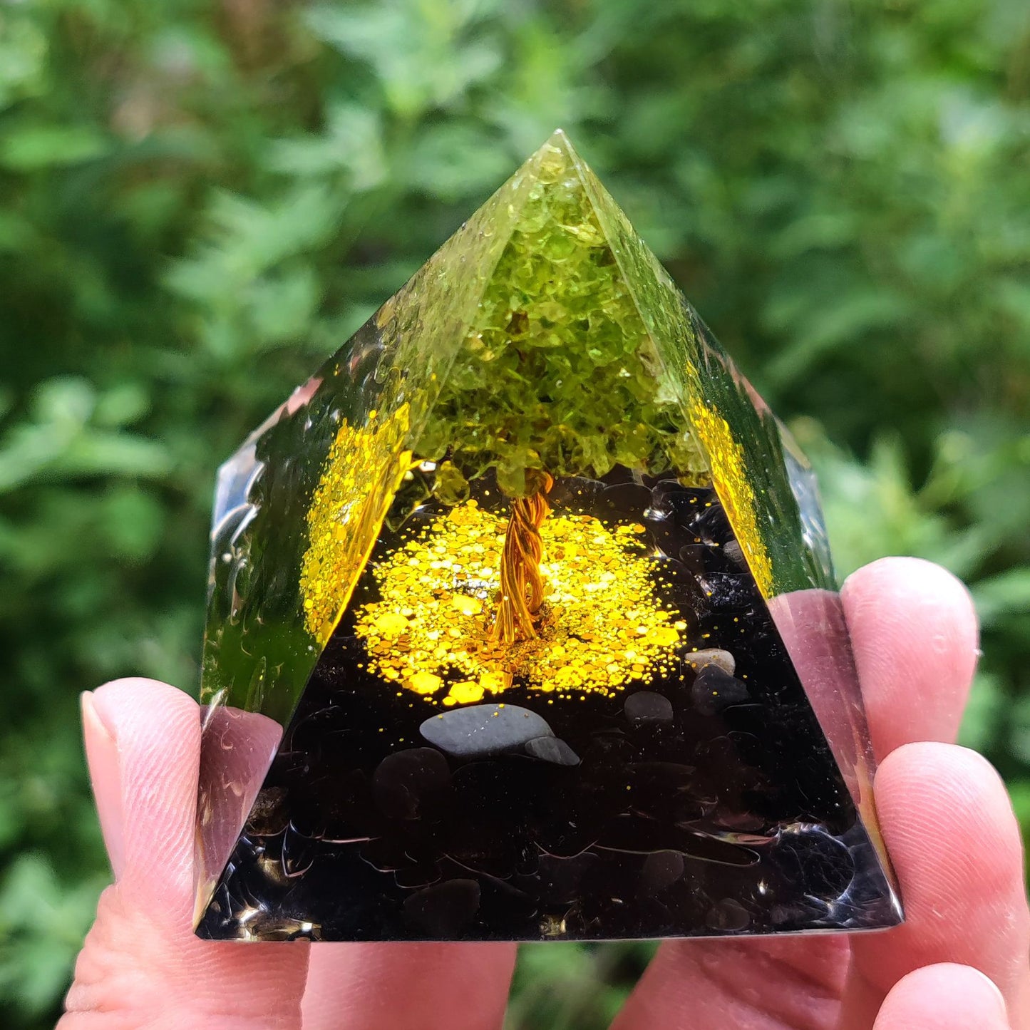 Crystal Ball Shard Pyramid Home Craft Resin Ornament