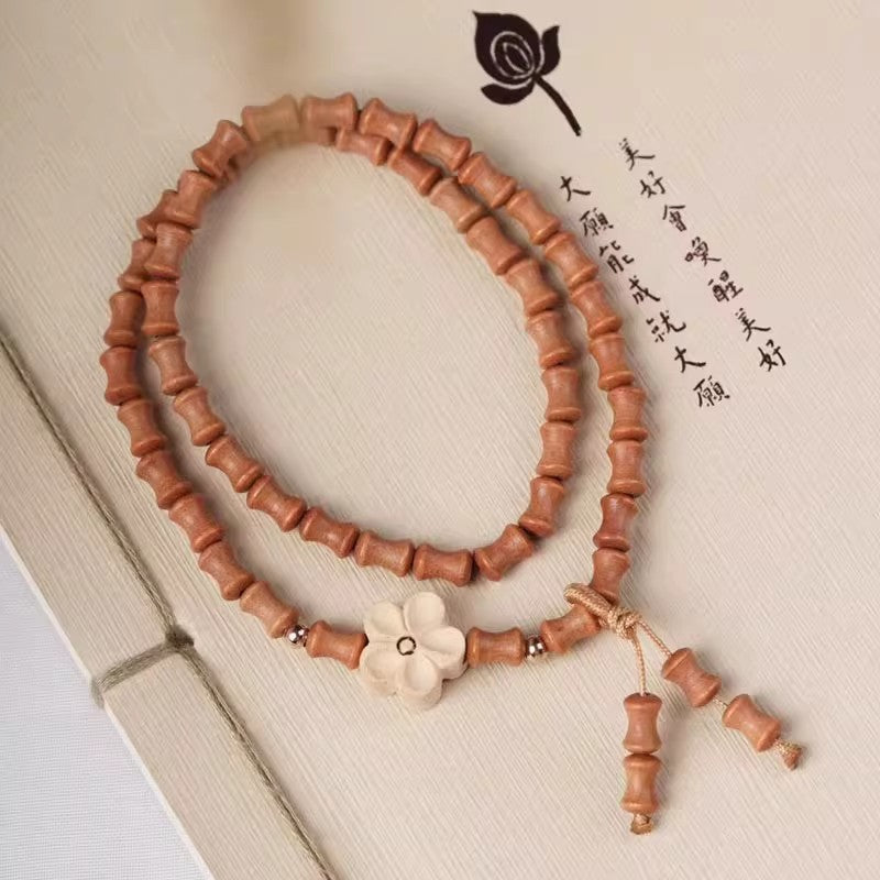 Barbie Sandalwood "Step-by-Step Elevation" Natural Sandalwood Bracelet with Bamboo Knot Fragrant