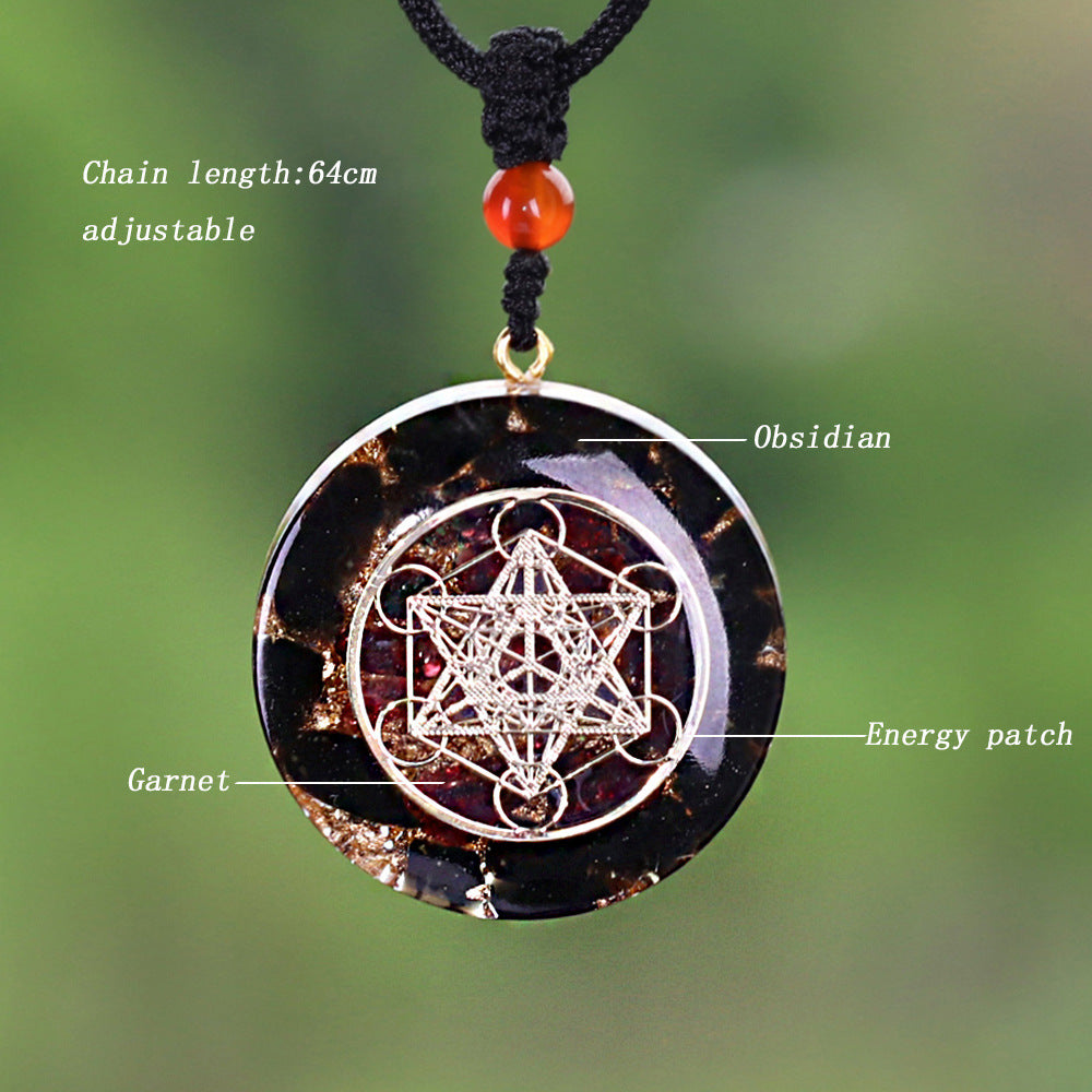 Handmade Crystal Chip Resin Pendant Necklace