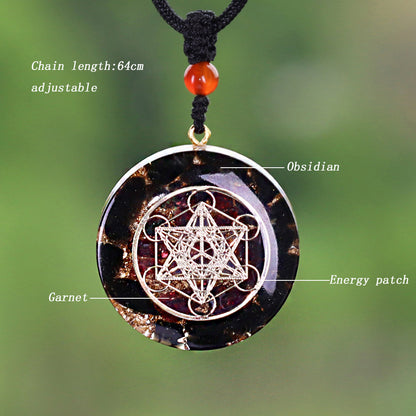 Handmade Crystal Chip Resin Pendant Necklace
