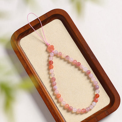 **Yanyuan Agate Pink Series Sweetheart Phone Strap: Exquisite and Cute High-End Phone Chain**