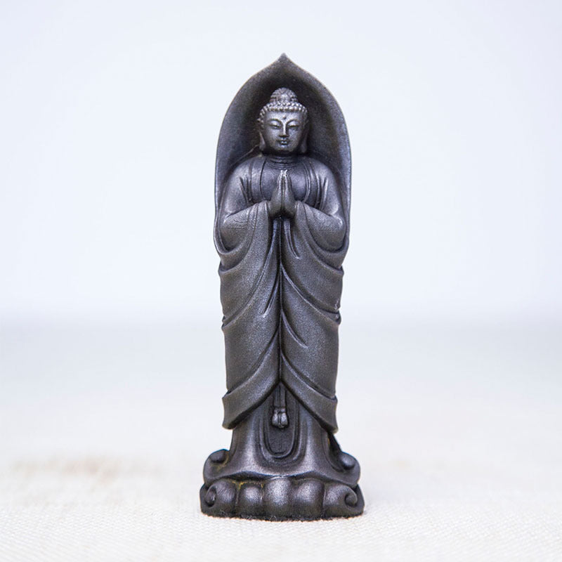 Zen-inspired Neo-Chinese standing Shakyamuni Buddha with hands joined in prayer