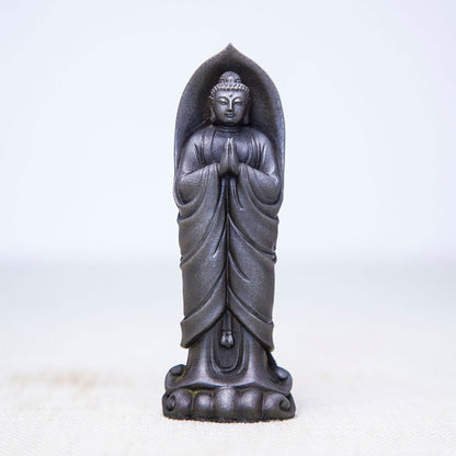 Zen-inspired Neo-Chinese standing Shakyamuni Buddha with hands joined in prayer