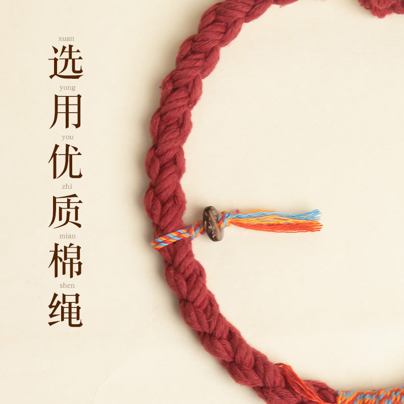 Handcrafted Braided Accessory in Retro Ethnic Style: Shan Gui Flower Coin Bracelet