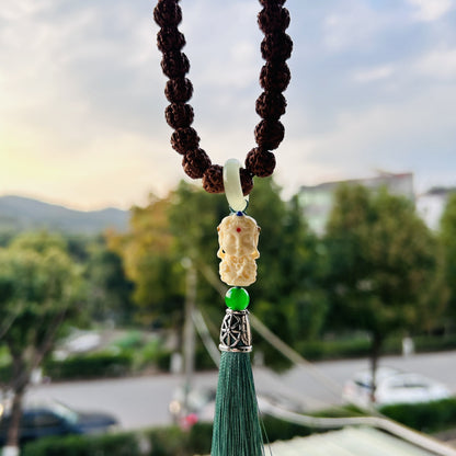 Men's and women's King Kong Bodhi Beads Handheld Bracelet with Prayer Beads, Tara Tassels, and Rotating Loops