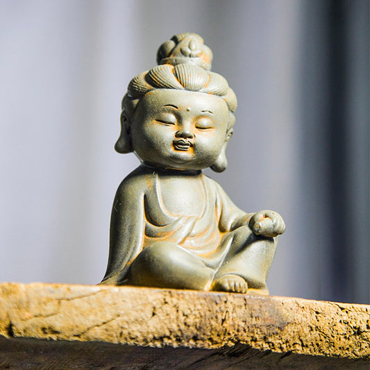 New Chinese-Style Zen-Inspired Bodhisattva Trio Figurine: Buddha, Guanyin, and Ksitigarbha Ornaments