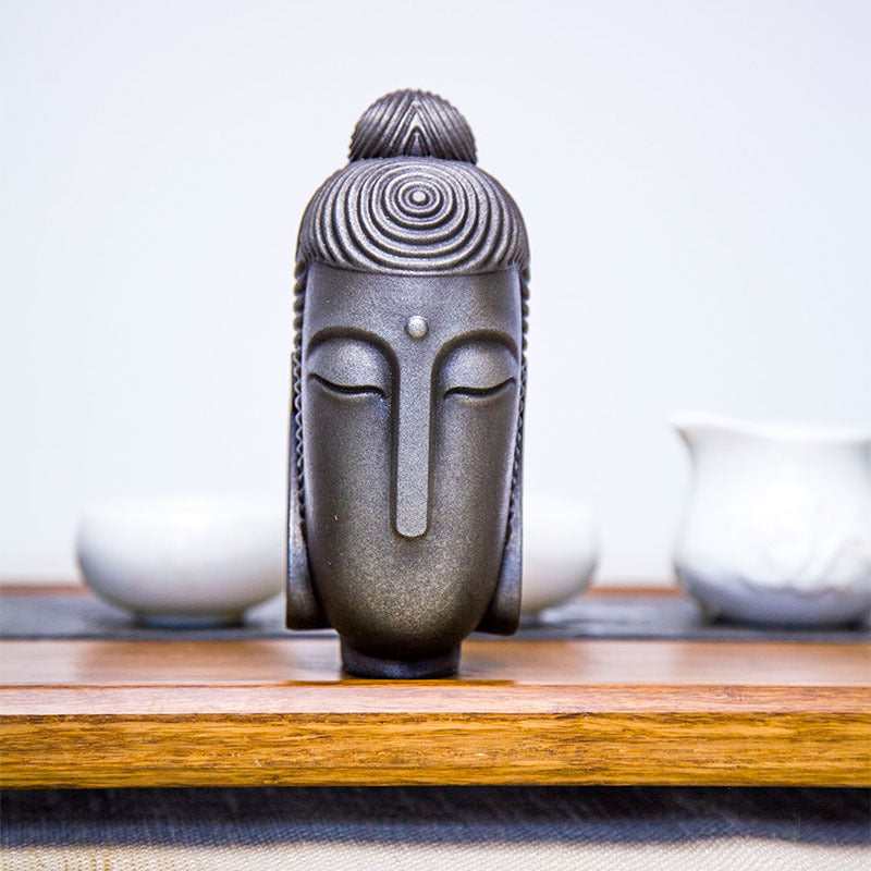 New Chinese-Style Zen-Inspired Abstract Buddha Head Figurine