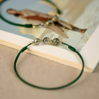 Natural Green Phantom Crystal Bracelet