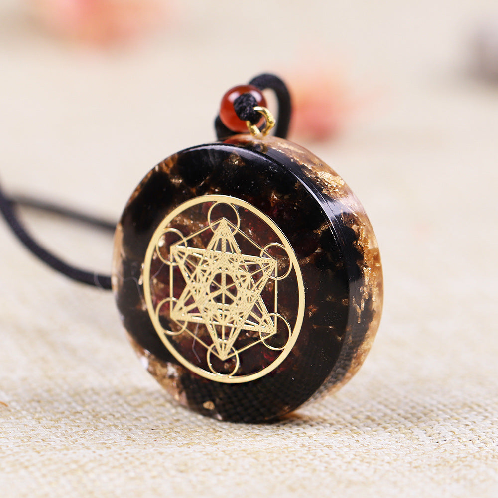 Handmade Crystal Chip Resin Pendant Necklace
