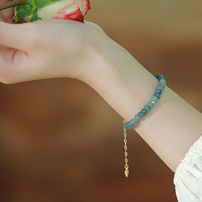 Natural A-Grade Jadeite Blue Water Bracelet