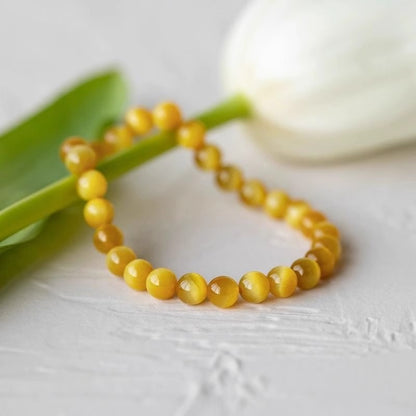 Natural Yellow Cat's Eye Stone Bracelet