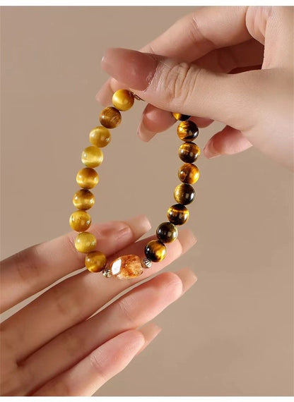 natural crystal bracelet with Tiger Eye and the Yellow Citrine bracelet