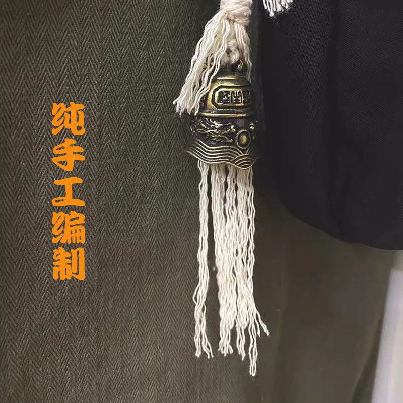 Young Eastern Emperor Dragon Pattern Bell Bag Pendant in Taoist Style