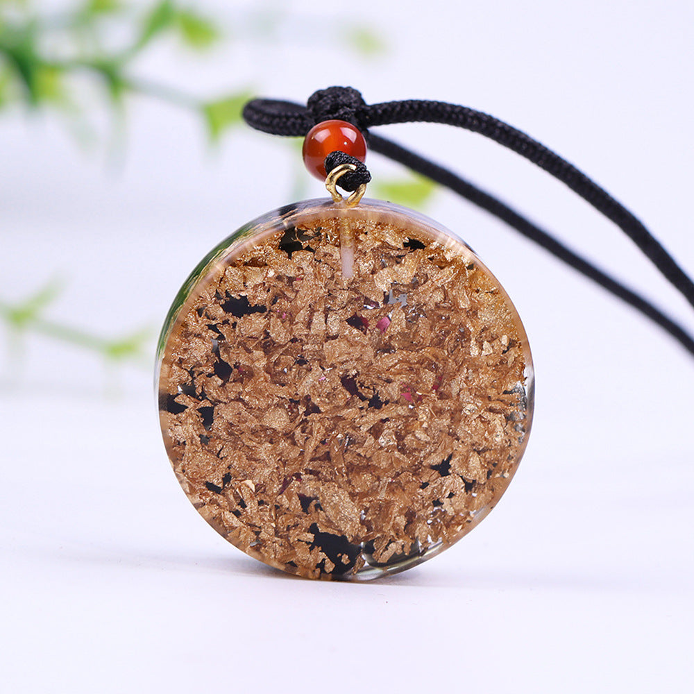 Handmade Crystal Chip Resin Pendant Necklace