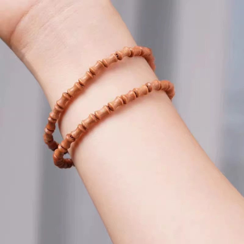 Barbie Sandalwood "Step-by-Step Elevation" Natural Sandalwood Bracelet with Bamboo Knot Fragrant