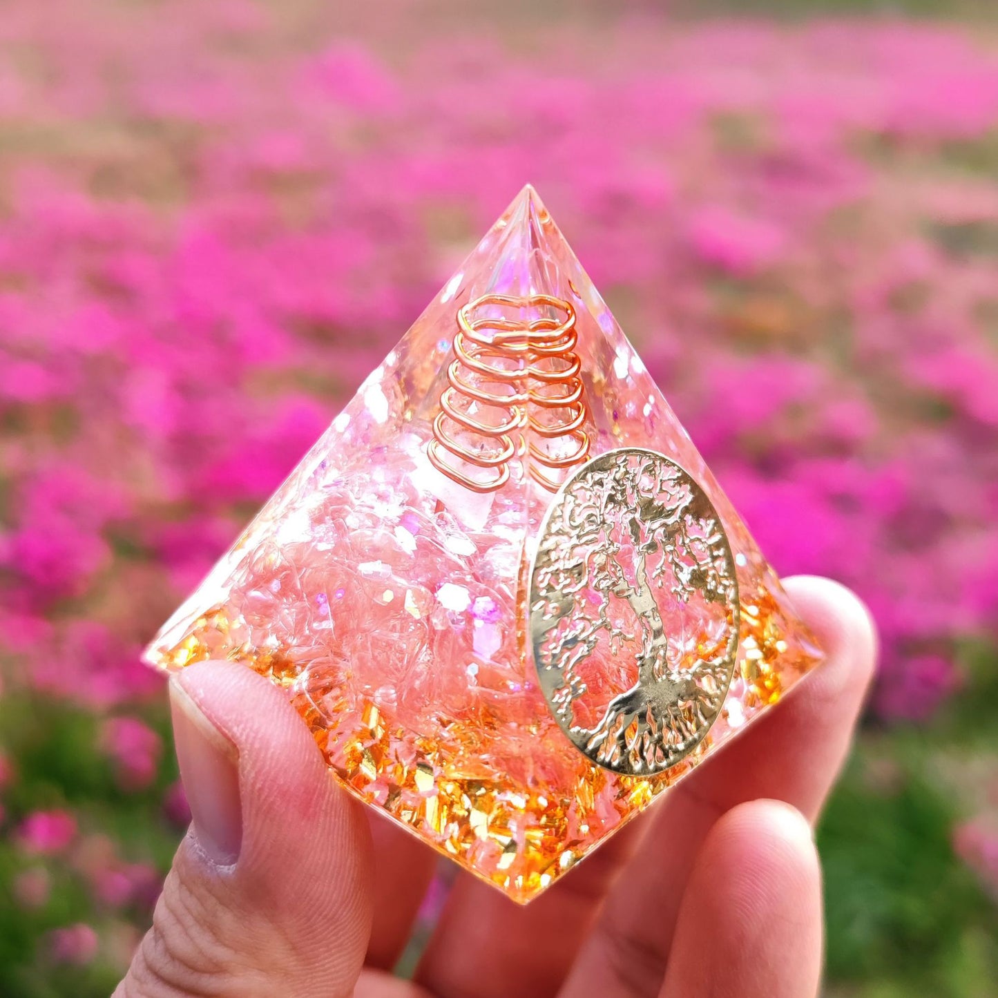 Crystal Ball Shards Pyramid Home Décor Resin Craft Piece