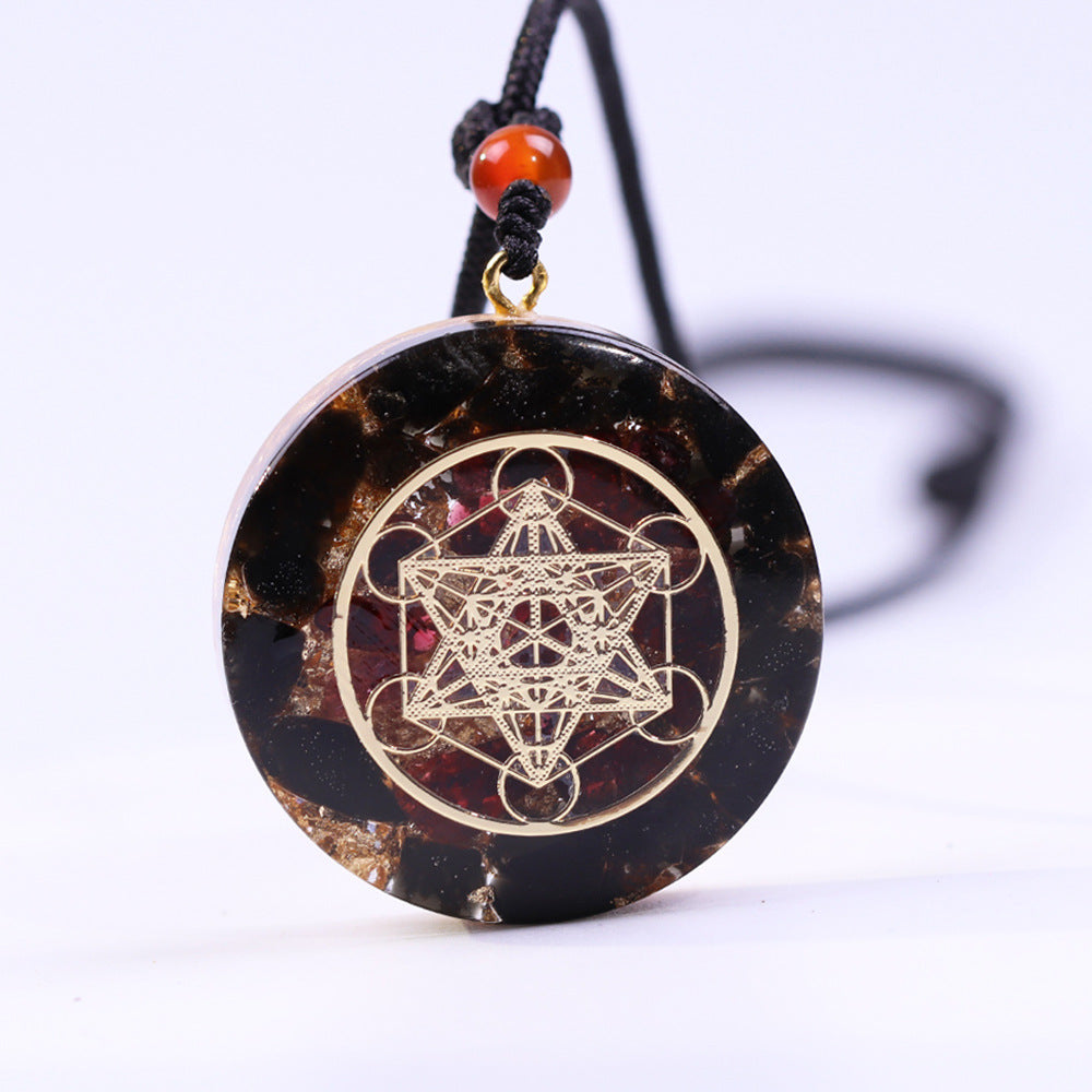Handmade Crystal Chip Resin Pendant Necklace