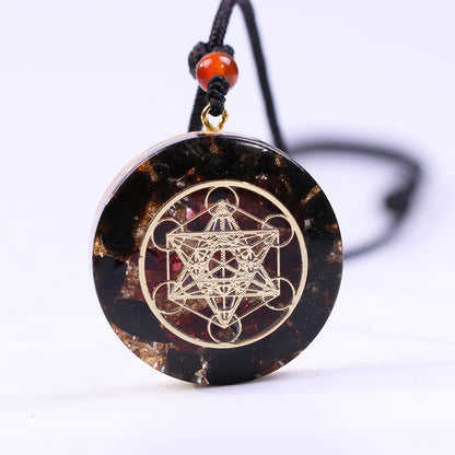 Handmade Crystal Chip Resin Pendant Necklace