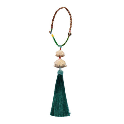 Boxwood Double Lotus Car Hanging Ornament