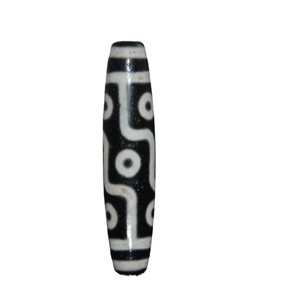 Nine-Eyed Tibetan Agate Chalcedony Dzi Bead Collarbone Pendant Necklace