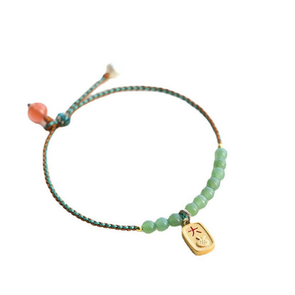 Qingyu Bracelet and Hetian Jade Hand Strap for Women, Fine Handcrafted Braided Wristband