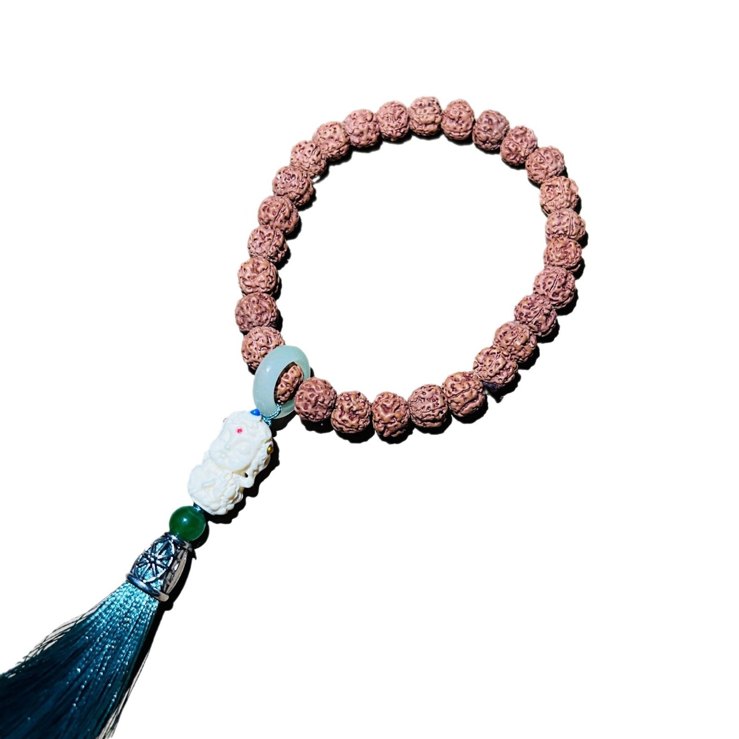 Men's and women's King Kong Bodhi Beads Handheld Bracelet with Prayer Beads, Tara Tassels, and Rotating Loops