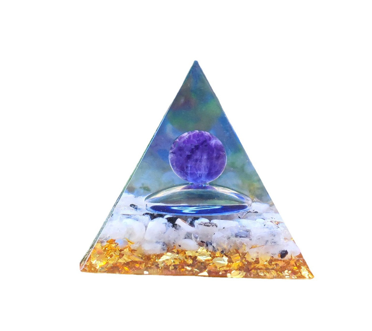 12 Zodiac Crystal Ball Chip Pyramid Resin Craft Sculpture