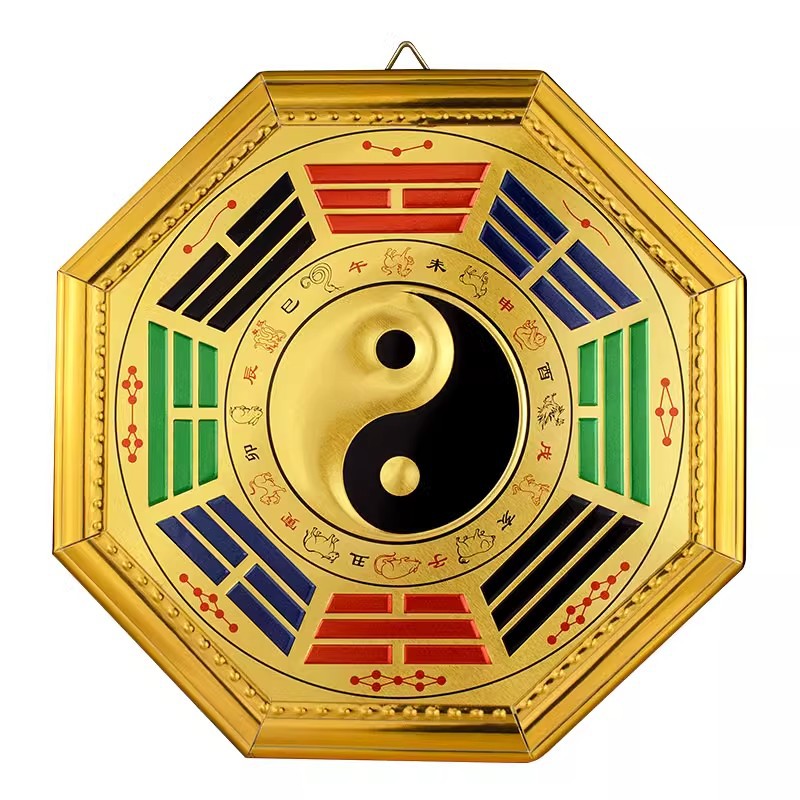 Tai Chi Bagua Mirror with Nine Palaces Yin-Yang Tai Chi Bagua Diagram Hanging Ornament