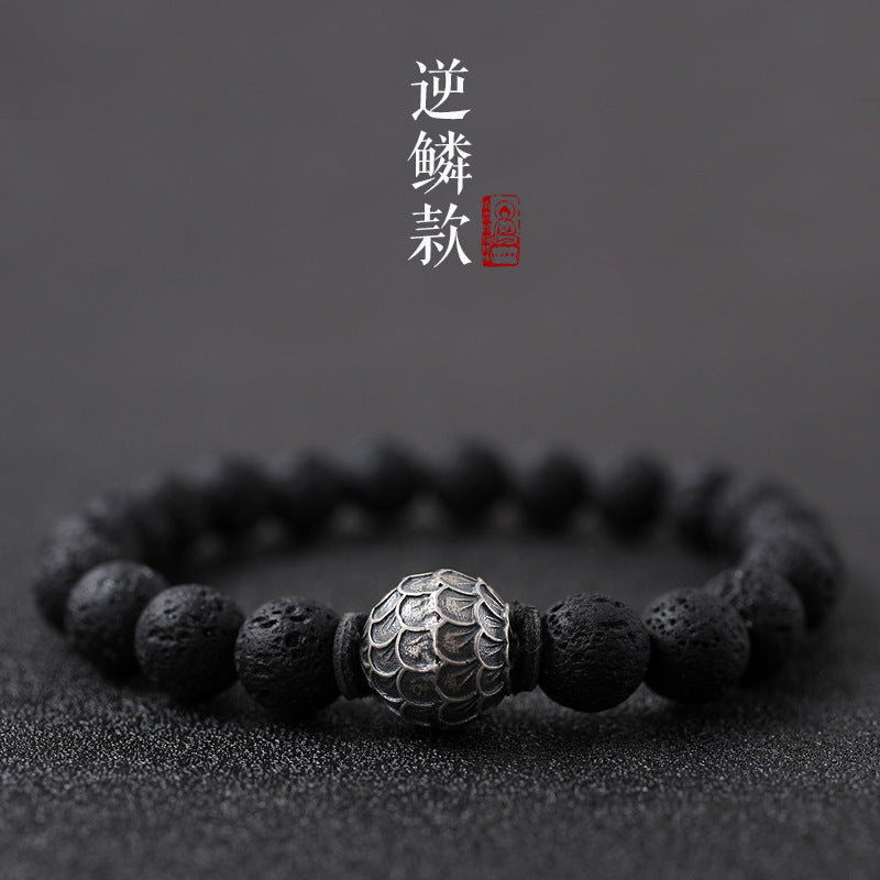 Men's Natural Volcanic Stone Bracelet