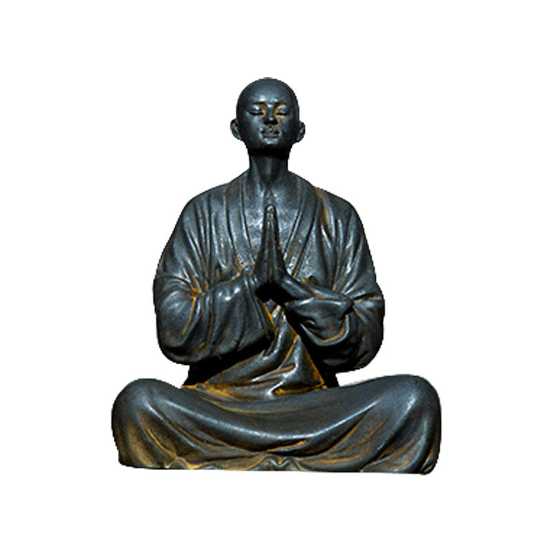 Zen-Inspired Chinese Monk Amitabha Buddha Ornament with Hands Clasped in Prayer for Tea Table Decoration