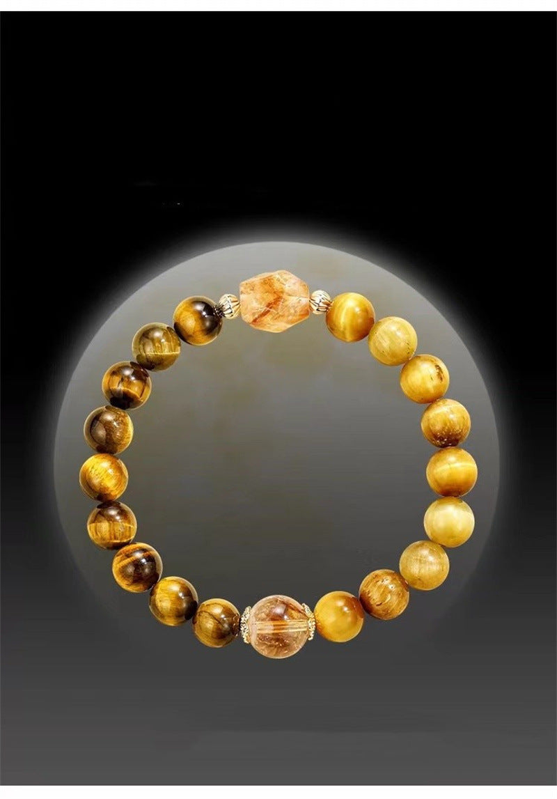 natural crystal bracelet with Tiger Eye and the Yellow Citrine bracelet