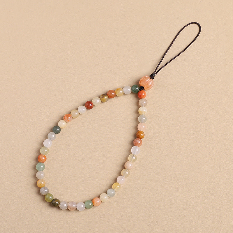 Gold Thread Jade Candy-Colored Phone Strap