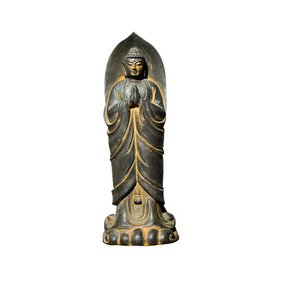 Zen-inspired Neo-Chinese standing Shakyamuni Buddha with hands joined in prayer