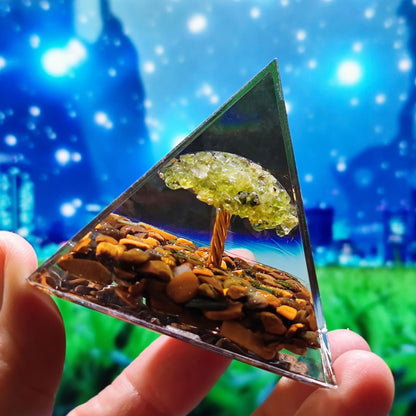 Crystal Ball Shard Pyramid Home Craft Resin Ornament