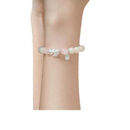 Bodhi Bead Bracelet for Women, New Chinese Style, S999 Pure Silver Wealth-attracting Pixiu Bracelet