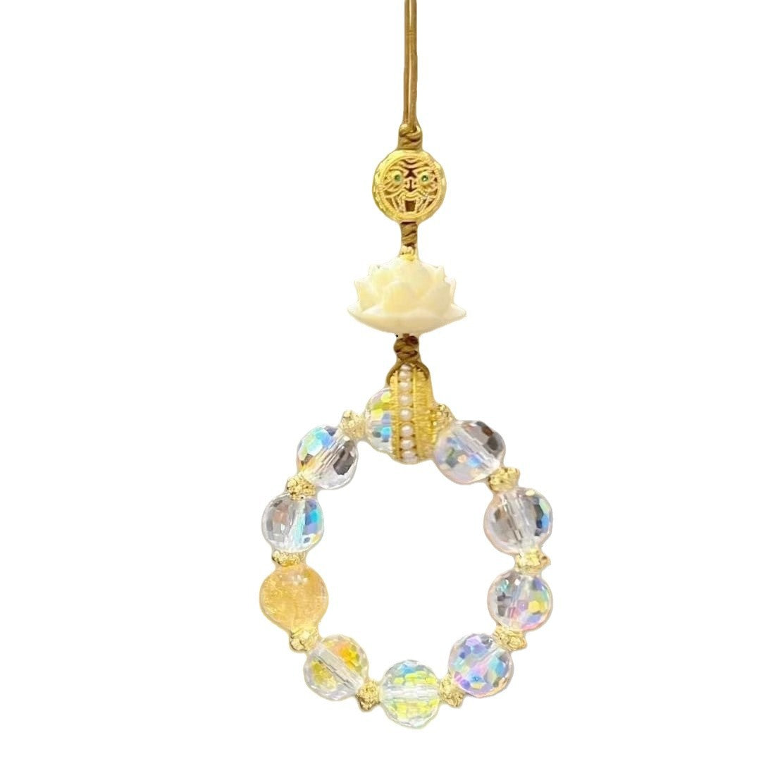 Pendant Peace Charm and Yellow Wealth God Phone Chain