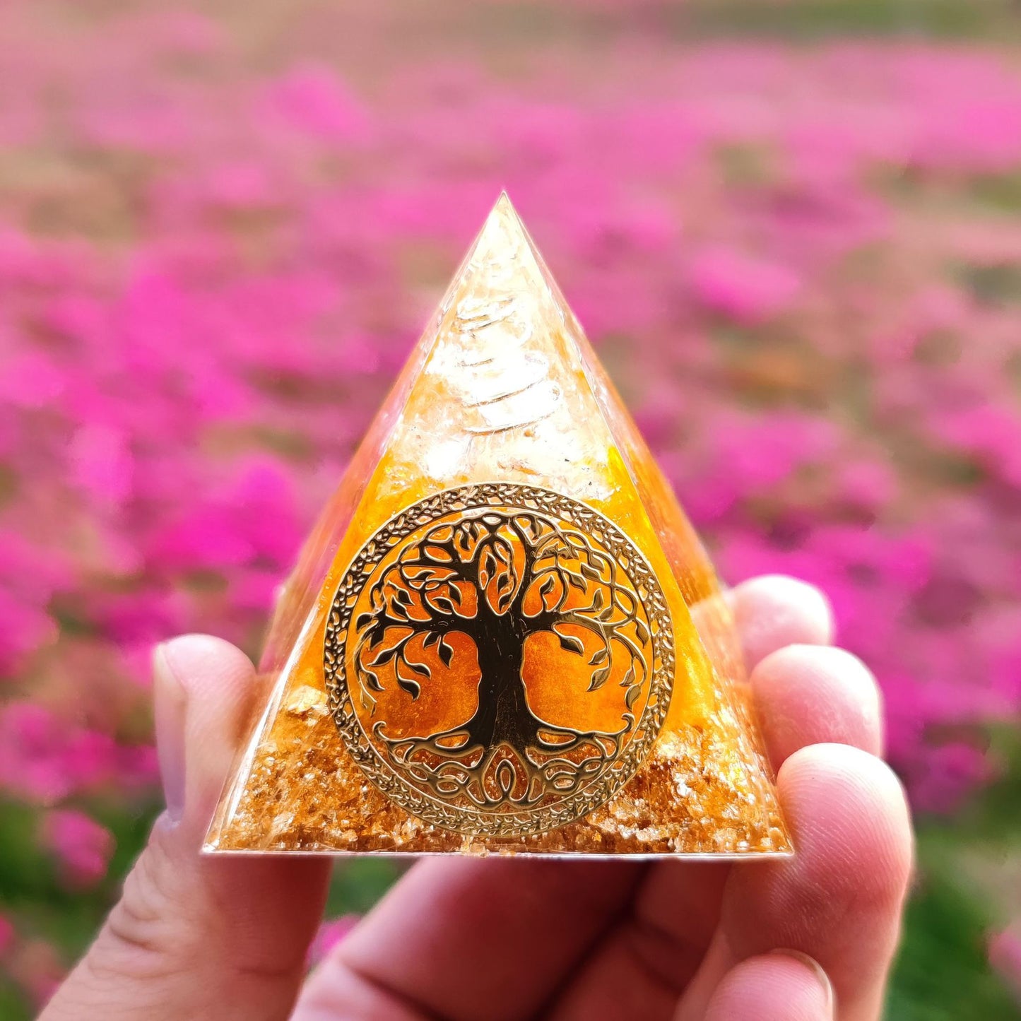 Crystal Ball Shards Pyramid Home Décor Resin Craft Piece