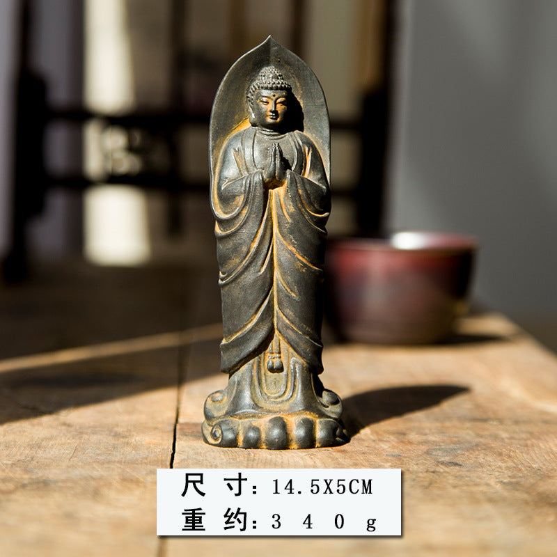 Zen-inspired Neo-Chinese standing Shakyamuni Buddha with hands joined in prayer