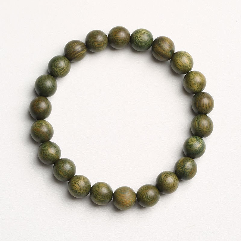 New Chinese Style Natural Green Sandalwood and Sandalwood Bracelet