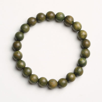 New Chinese Style Natural Green Sandalwood and Sandalwood Bracelet